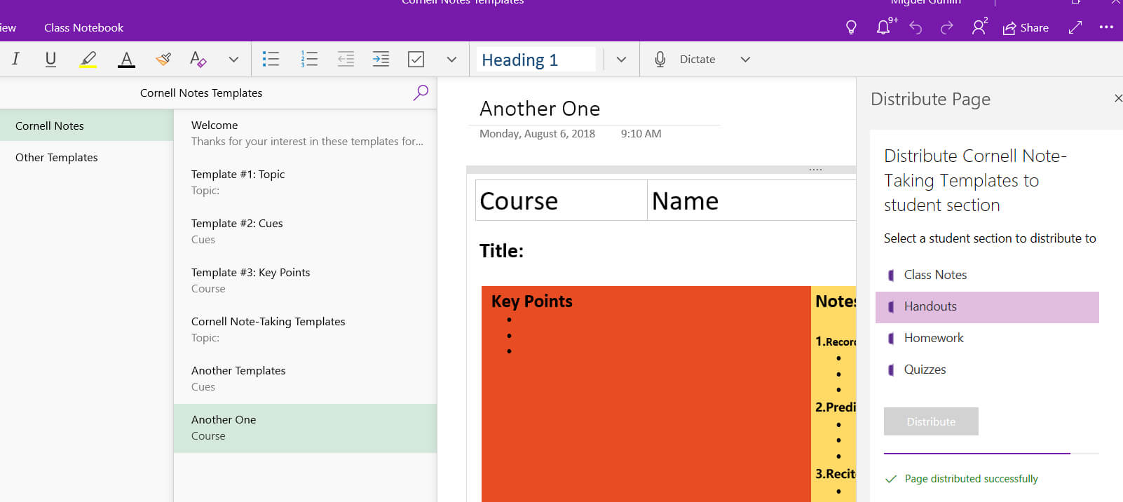 Go Digital With Cornell Note Taking And The Onenote App Intended For Note Taking Template Word