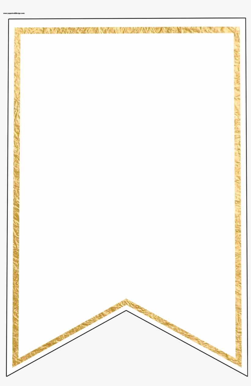 Gold Pennant Banner Blank Template Flag Banner Template Intended For Free Triangle Banner Template