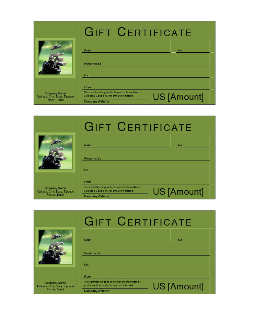 Golf Gift Voucher | Templates At Allbusinesstemplates For Golf Certificate Template Free