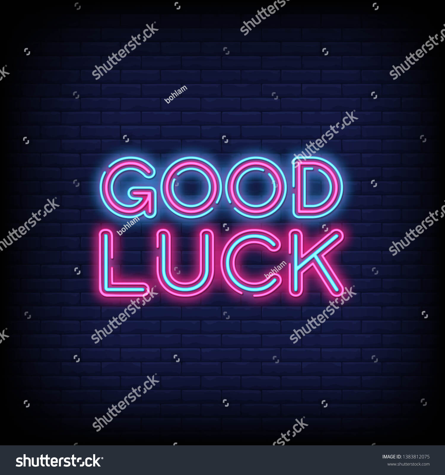 Good Luck Neon Sign Vector Abrick Stock Vector (Royalty Free Pertaining To Good Luck Banner Template