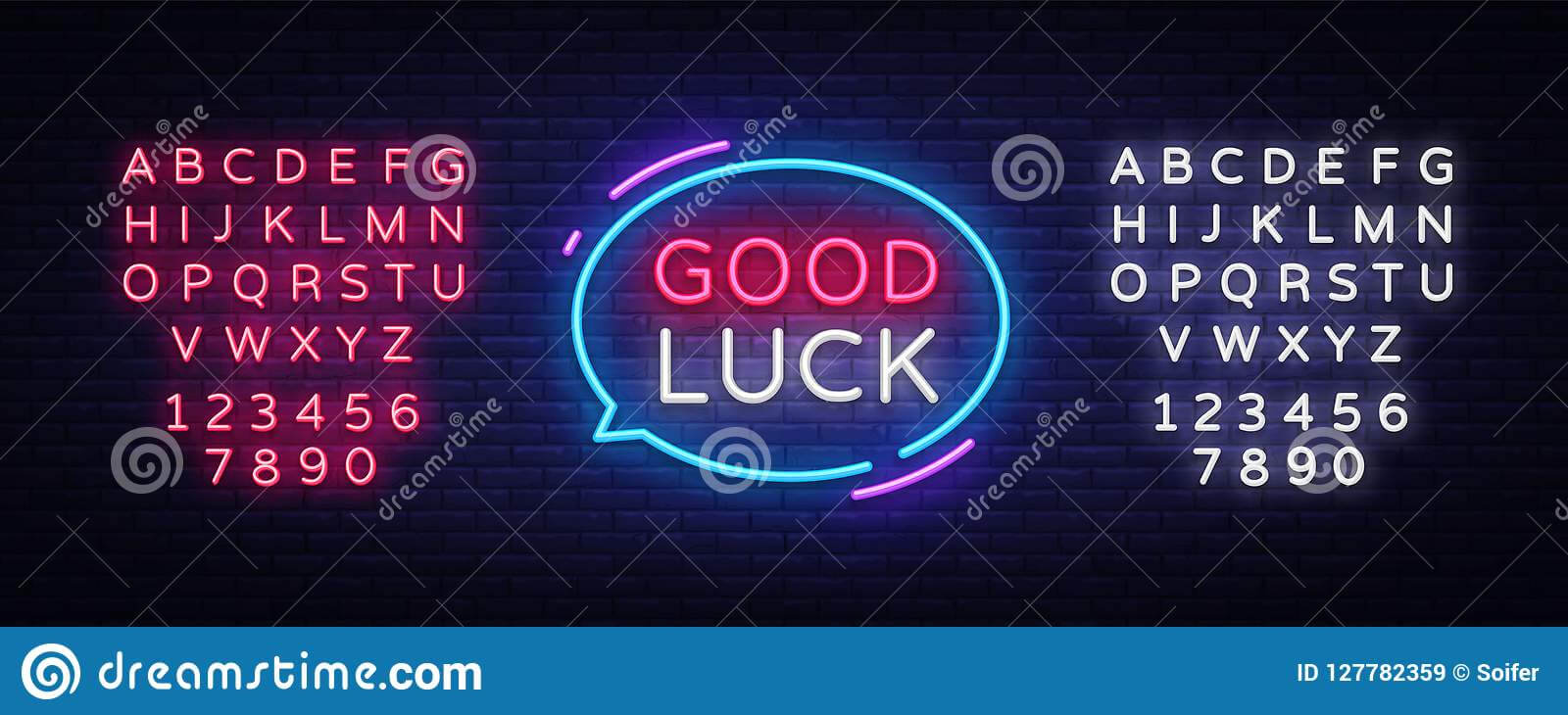 Good Luck Neon Text Vector. Good Luck Neon Sign, Design Pertaining To Good Luck Banner Template