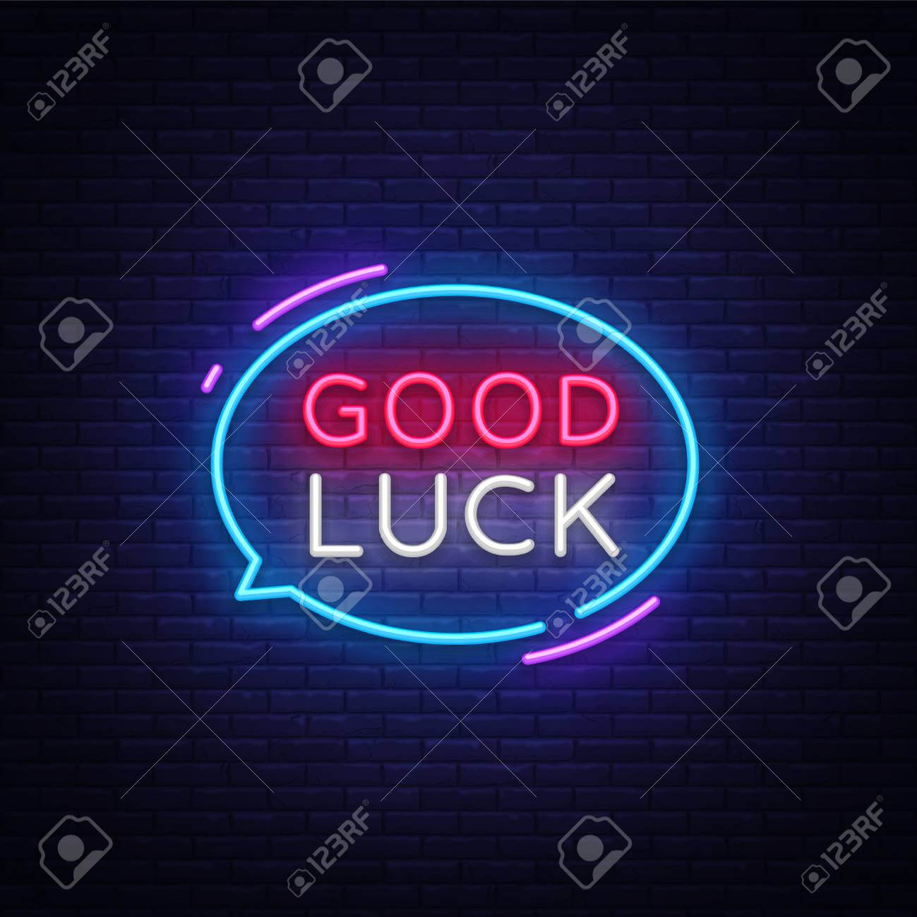 Good Luck Neon Text Vector. Good Luck Neon Sign, Design Template,.. Inside Good Luck Banner Template