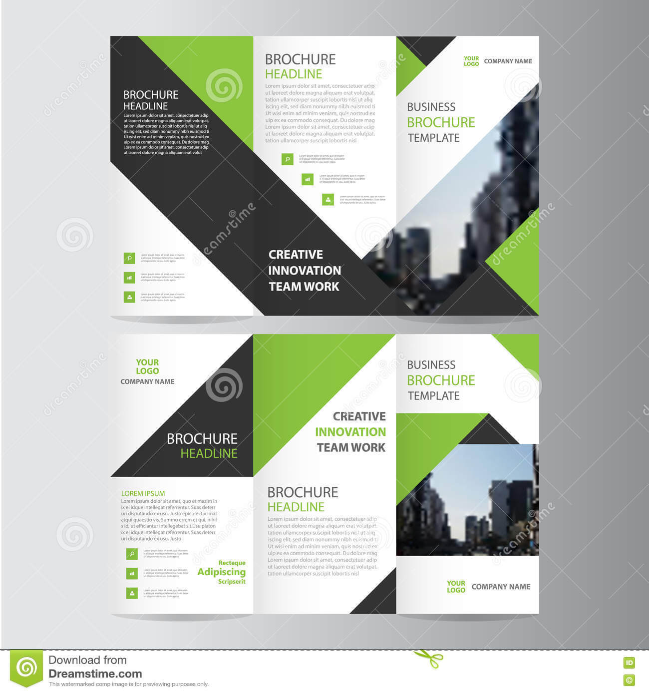 Green Black Elegance Business Trifold Business Leaflet Intended For Free Tri Fold Business Brochure Templates
