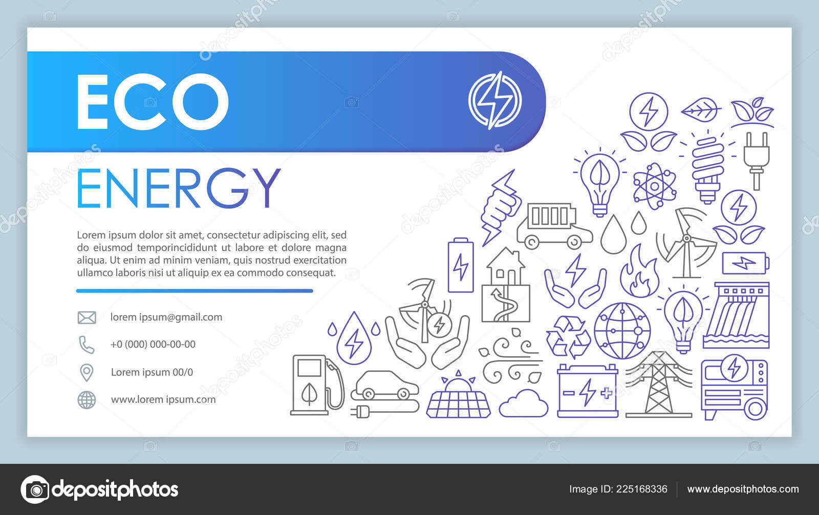 Green Energy Advertising Web Banner Vector Template Intended For Bio Card Template