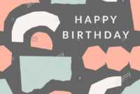 Greeting Card Template With Torn Paper Pieces In Pastel within Birthday Card Collage Template