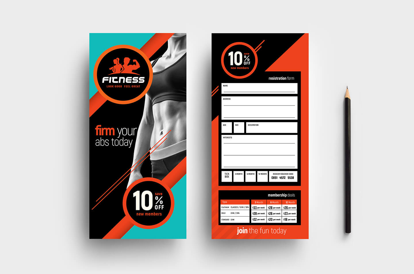 Gym / Fitness Dl Rack Card Template In Psd, Ai & Vector Within Dl Card Template