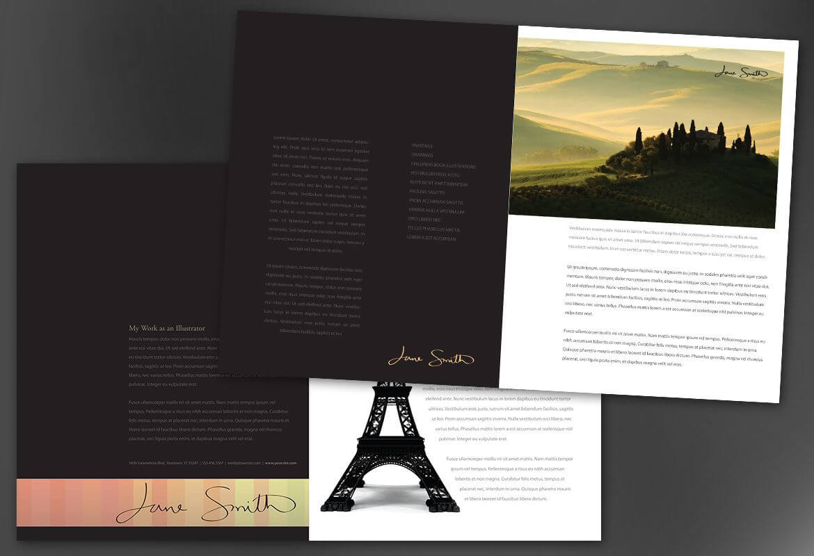 Half Fold Brochure Template For Design For Illustrator Regarding Half Page Brochure Template