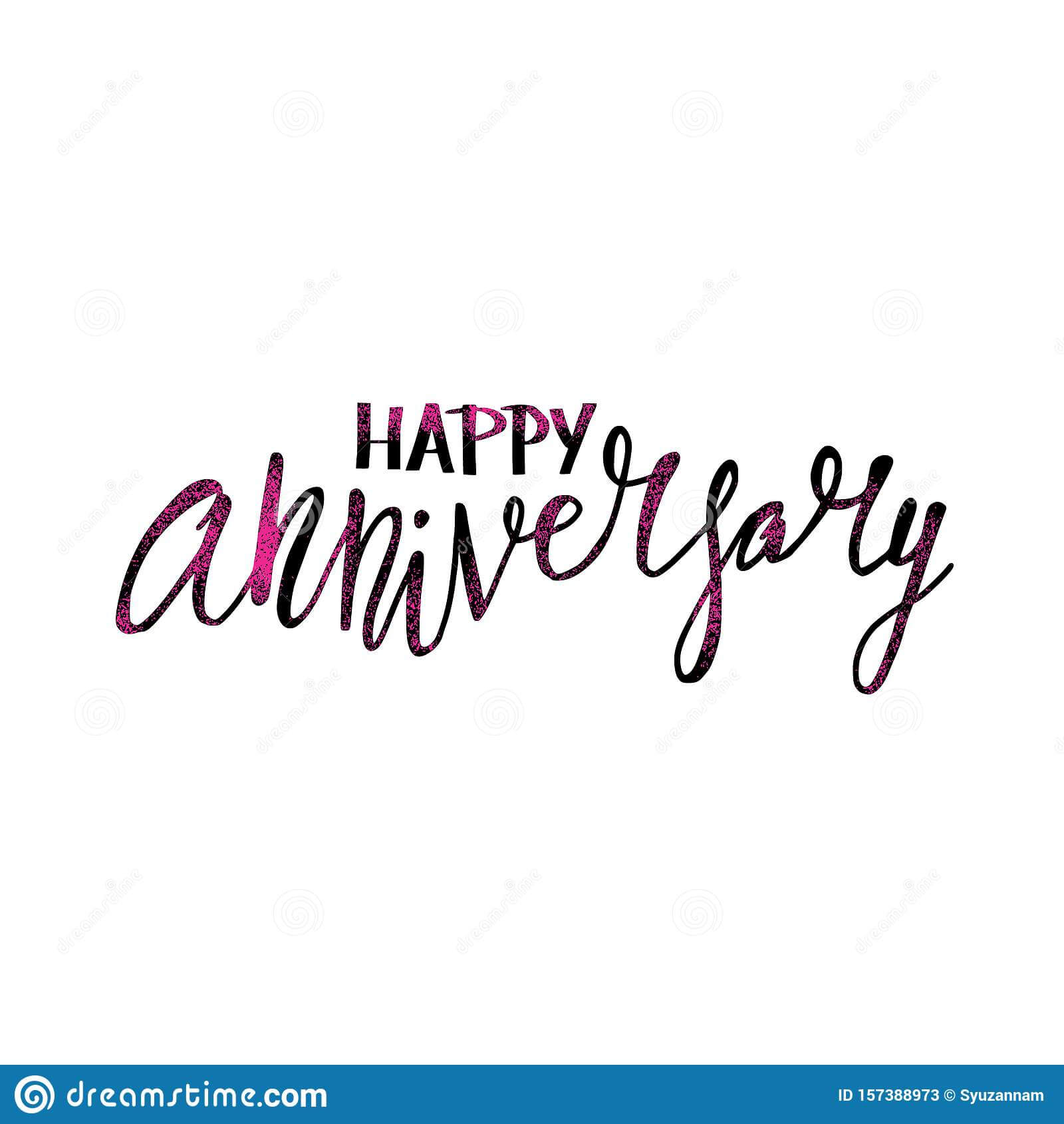 Happy Anniversary Text. Vector Word With Decor Stock Vector In Word Anniversary Card Template