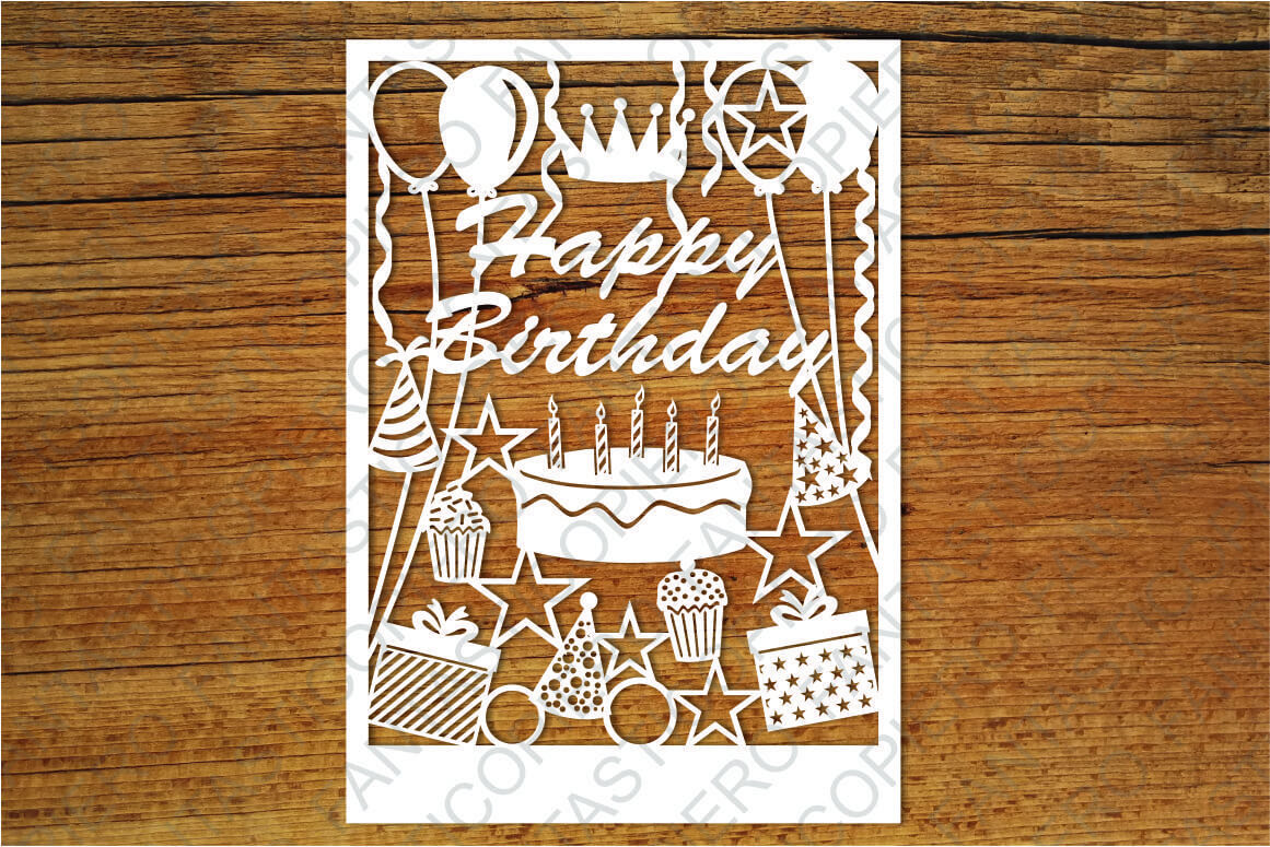 Happy Birthday Card Svg Files For Silhouette Cameo And Inside Silhouette Cameo Card Templates
