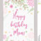 Happy Birthday Mom! Greeting Card Stock Vector Pertaining To Mom Birthday Card Template