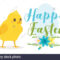 Happy Easter Design Template For Greeting Card Or Banner For Easter Chick Card Template