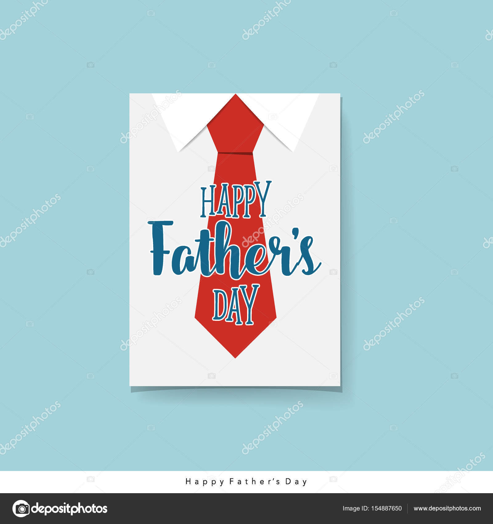 Happy Fathers Day Card Design With Big Tie. Vector With Regard To Fathers Day Card Template