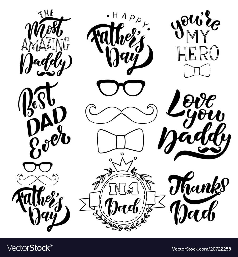 Happy Fathers Day Greeting Card Template In Fathers Day Card Template