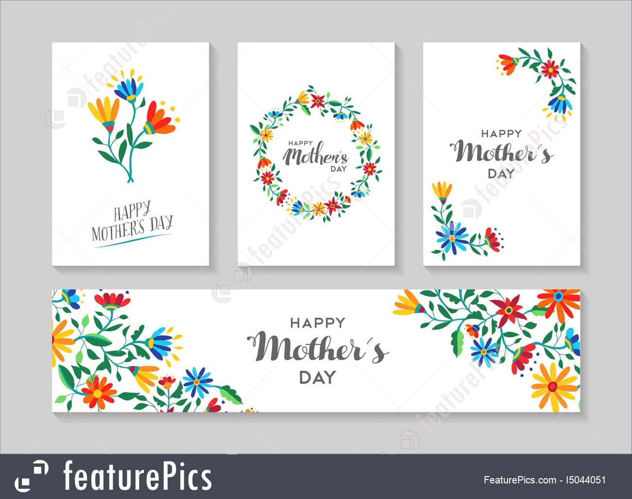 Happy Mother's Day Card And Label Floral Set Stock Regarding Mothers Day Card Templates