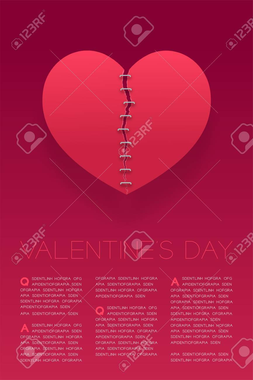 Heart Paper Tear Repairstaples, Valentine's Day Concept Layout.. With Regard To Staples Banner Template