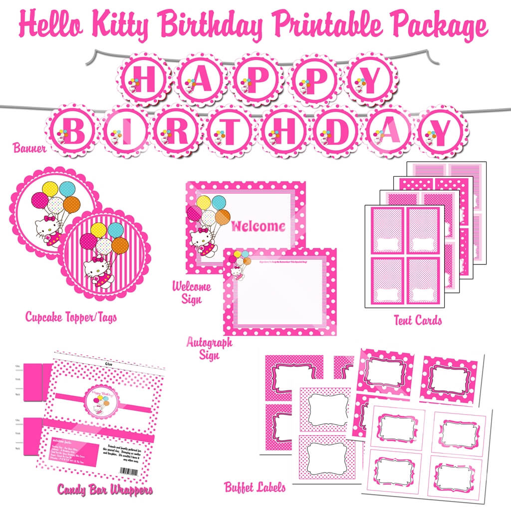 Hello Kitty Printable Birthday Invitations Free In Hello Kitty Birthday Banner Template Free