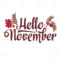 Hello November. Lettering Composition Flyer Or Banner Template In Welcome Banner Template