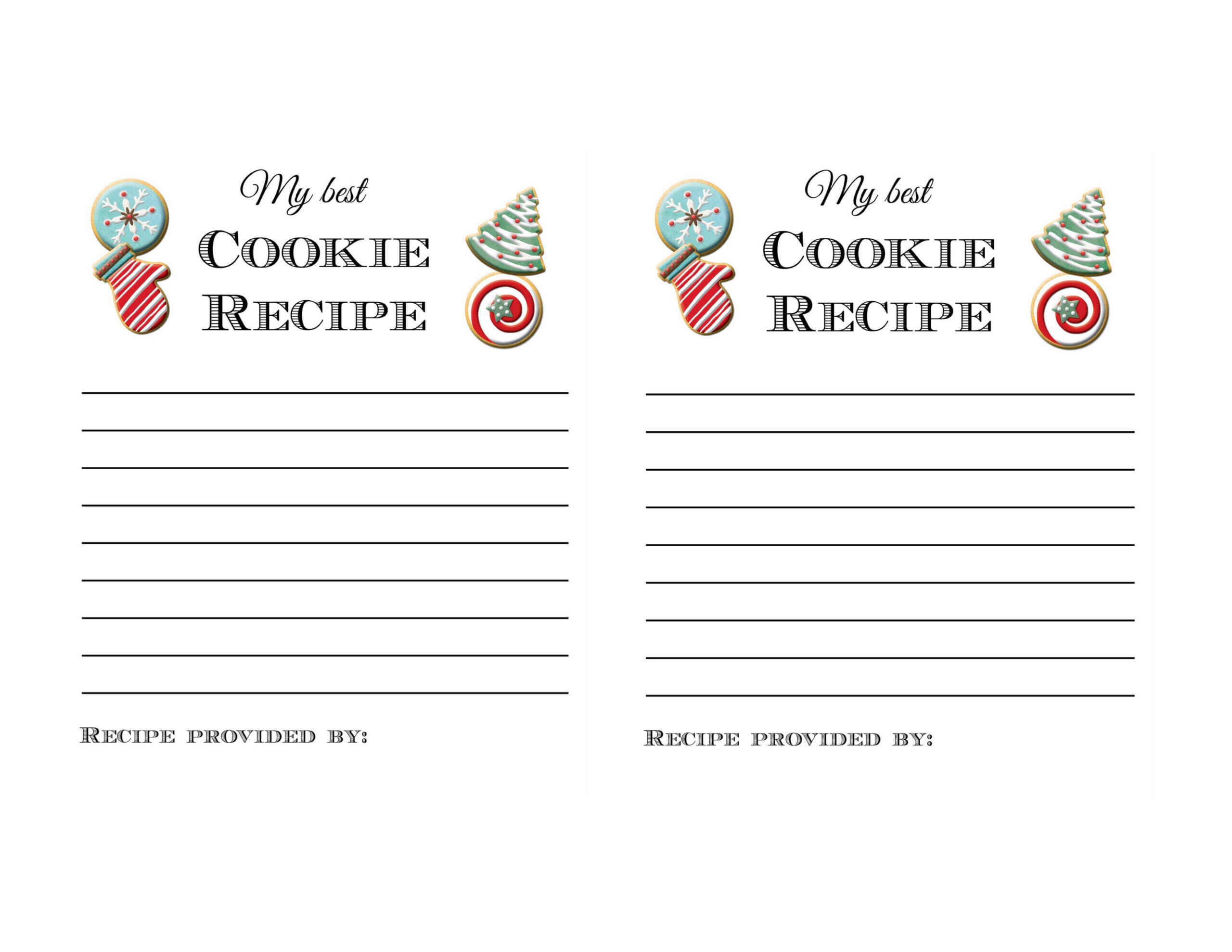 Holiday Cookie Exchange Party Printables And Ideas Tips For Cookie Exchange Recipe Card Template