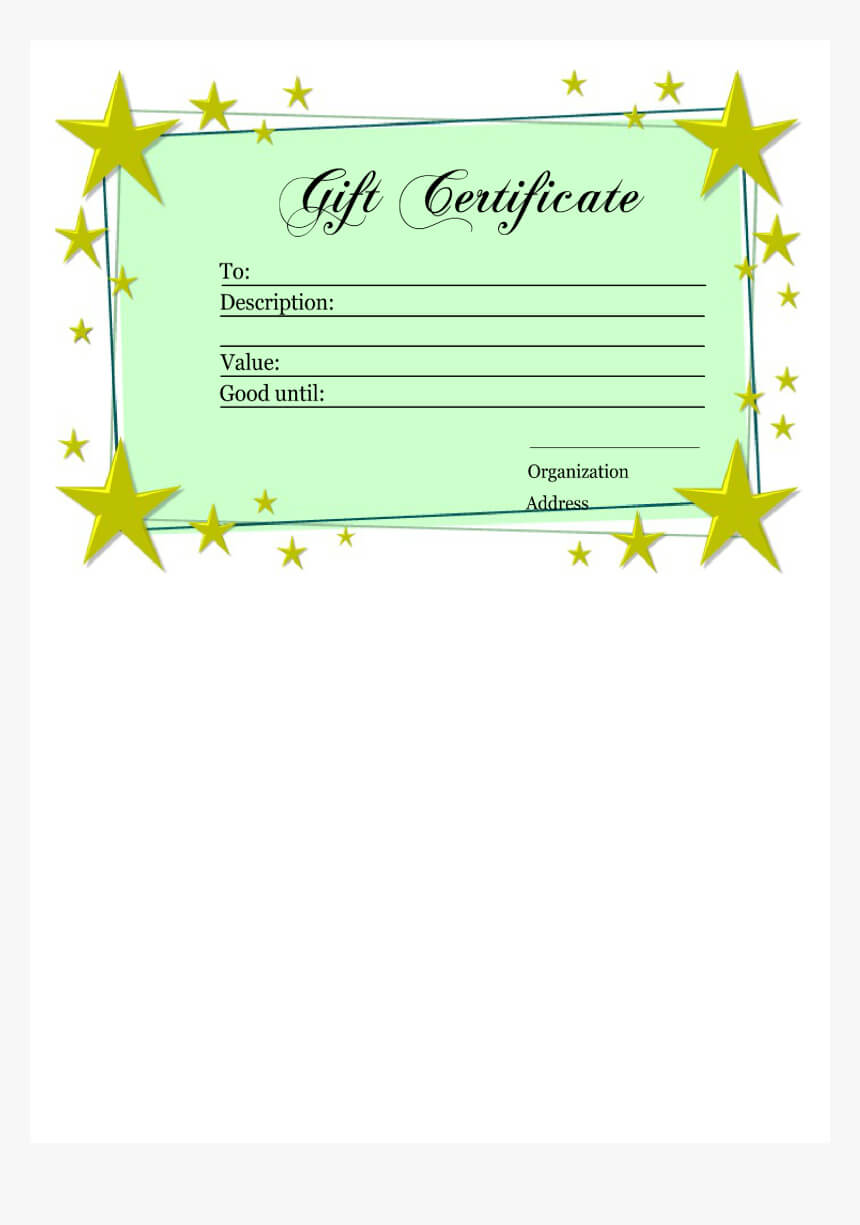 Homemade Gift Certificate Template Main Image – Printable For Homemade Gift Certificate Template