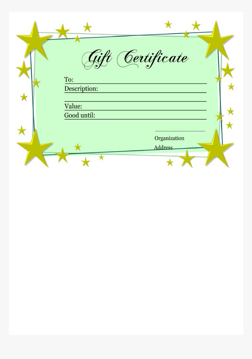 Homemade Gift Certificate Template Main Image - Printable Throughout Homemade Christmas Gift Certificates Templates