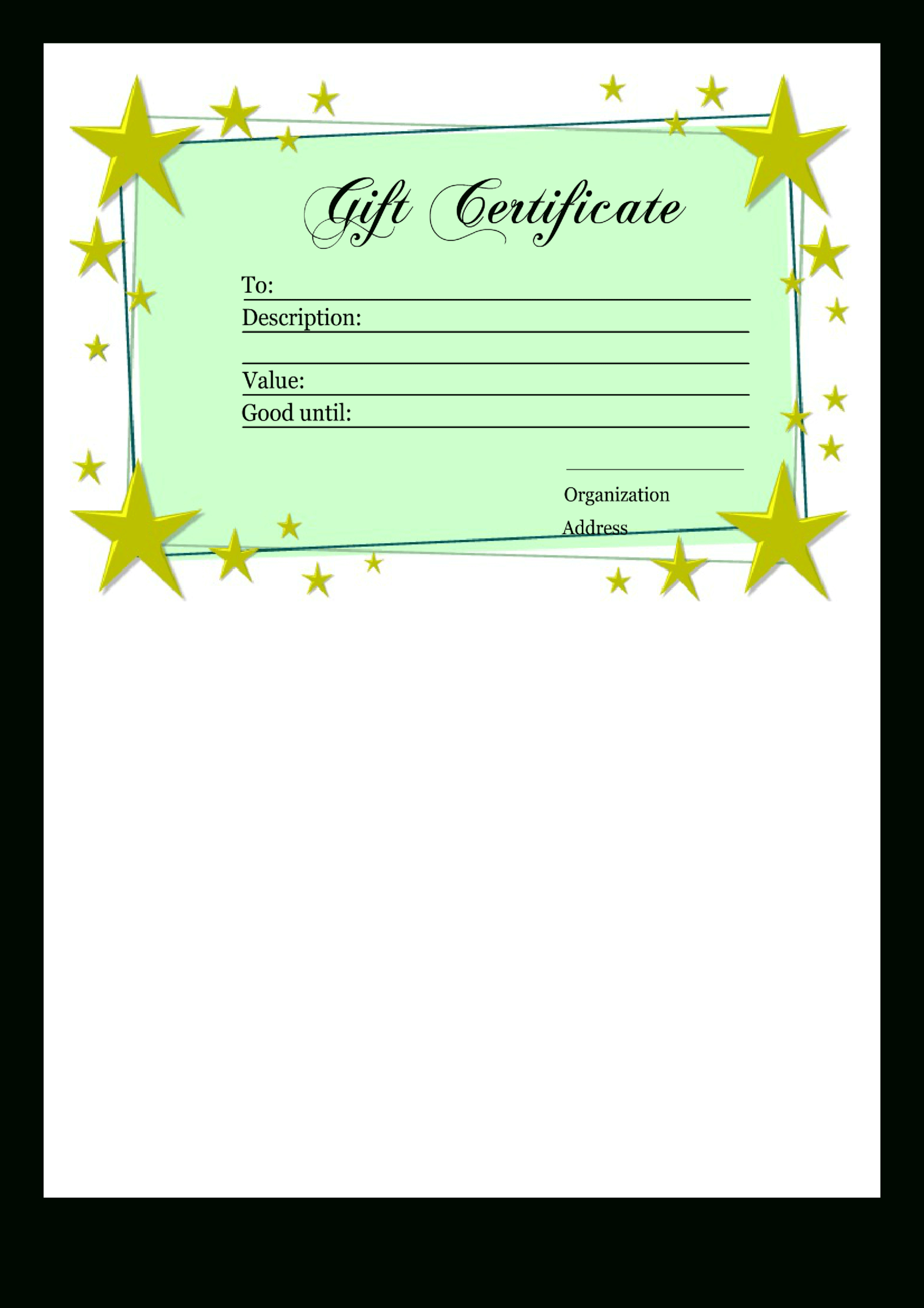 Homemade Gift Certificate Template | Templates At Regarding Homemade Gift Certificate Template