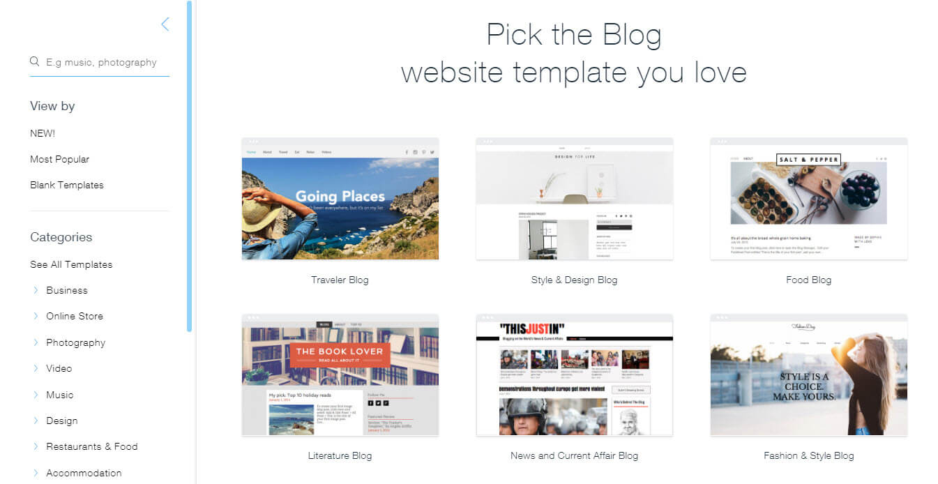 How To Build A Blog With Wix Regarding Blank Food Web Template