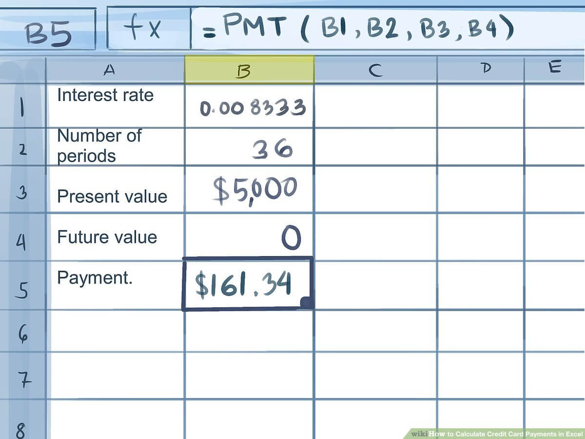 How To Calculate Credit Card Payments In Excel: 10 Steps Throughout Credit Card Interest Calculator Excel Template