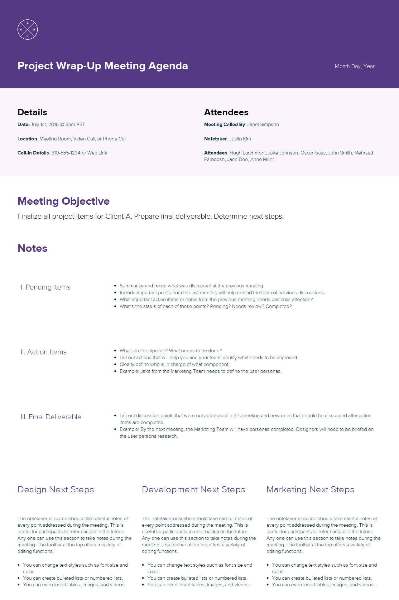 How To Create A Meeting Agenda: A Step By Step Guide For With Regard To Wrap Up Report Template