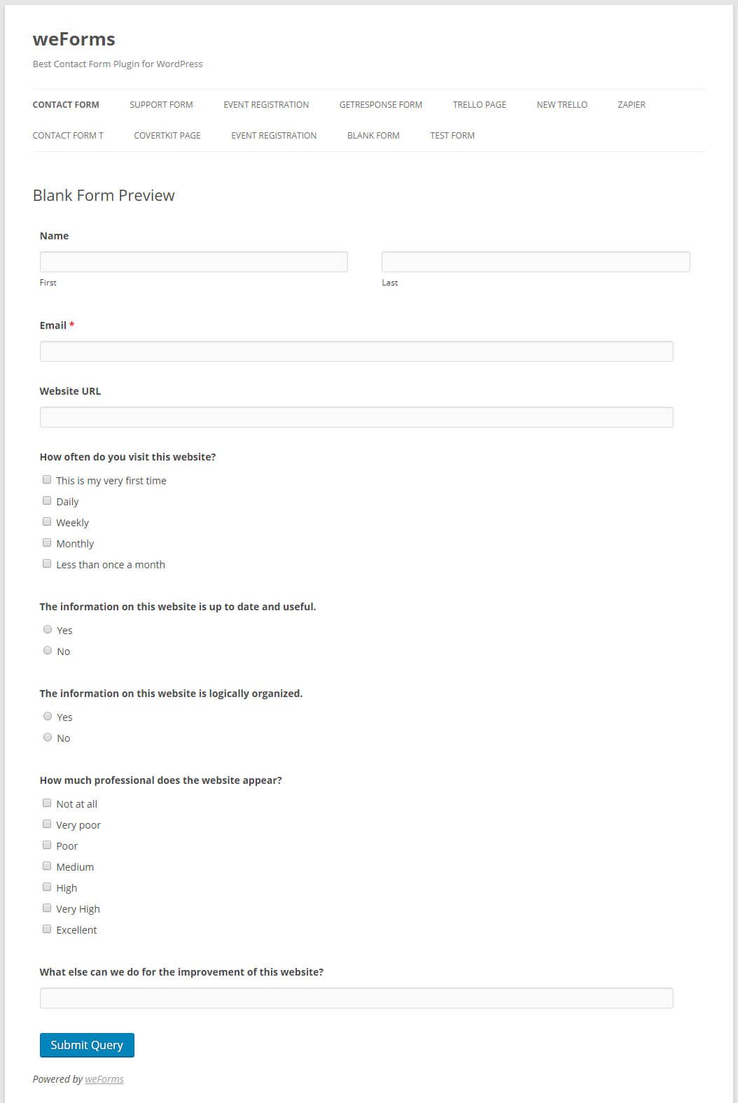 How To Create Online Survey Forms In WordPress – Wedevs For Event Survey Template Word