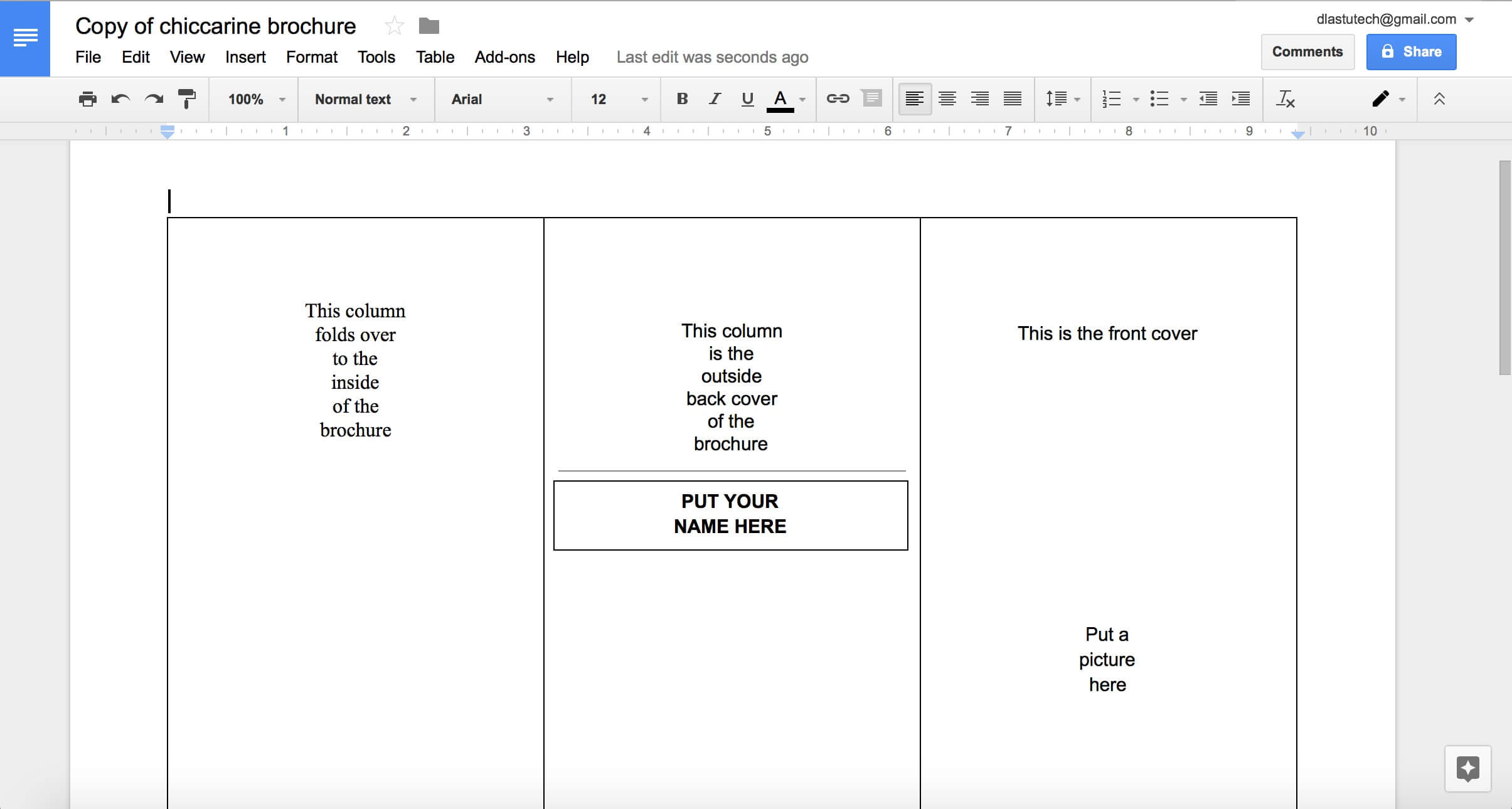 How To Make A Brochure In Google Docs Youtube Format In Tri Fold Brochure Template Google Docs