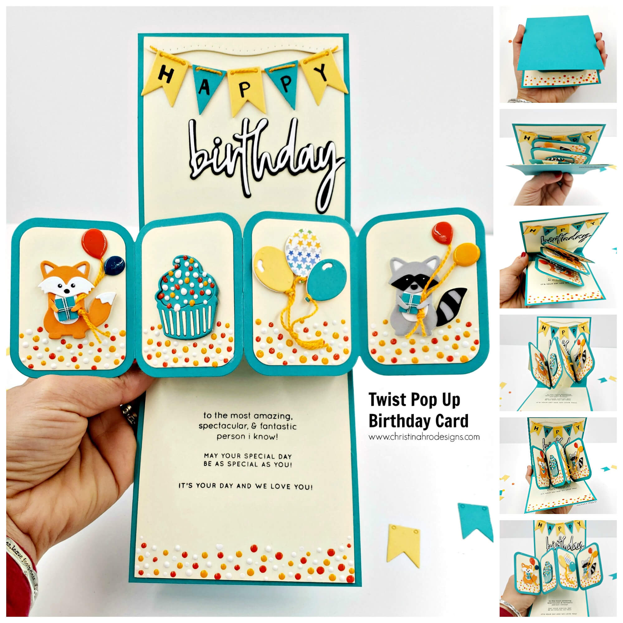 How To Make A Twist Pop Up Birthday Card | Christina Hor Designs Within Twisting Hearts Pop Up Card Template