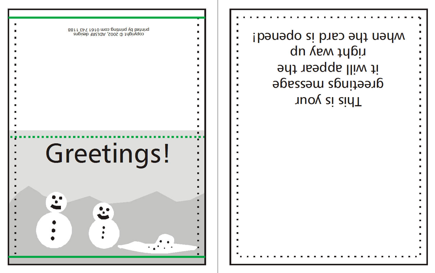 How To Supply Greeting/christmas Cards | Printing Ie Throughout Fold Out Card Template