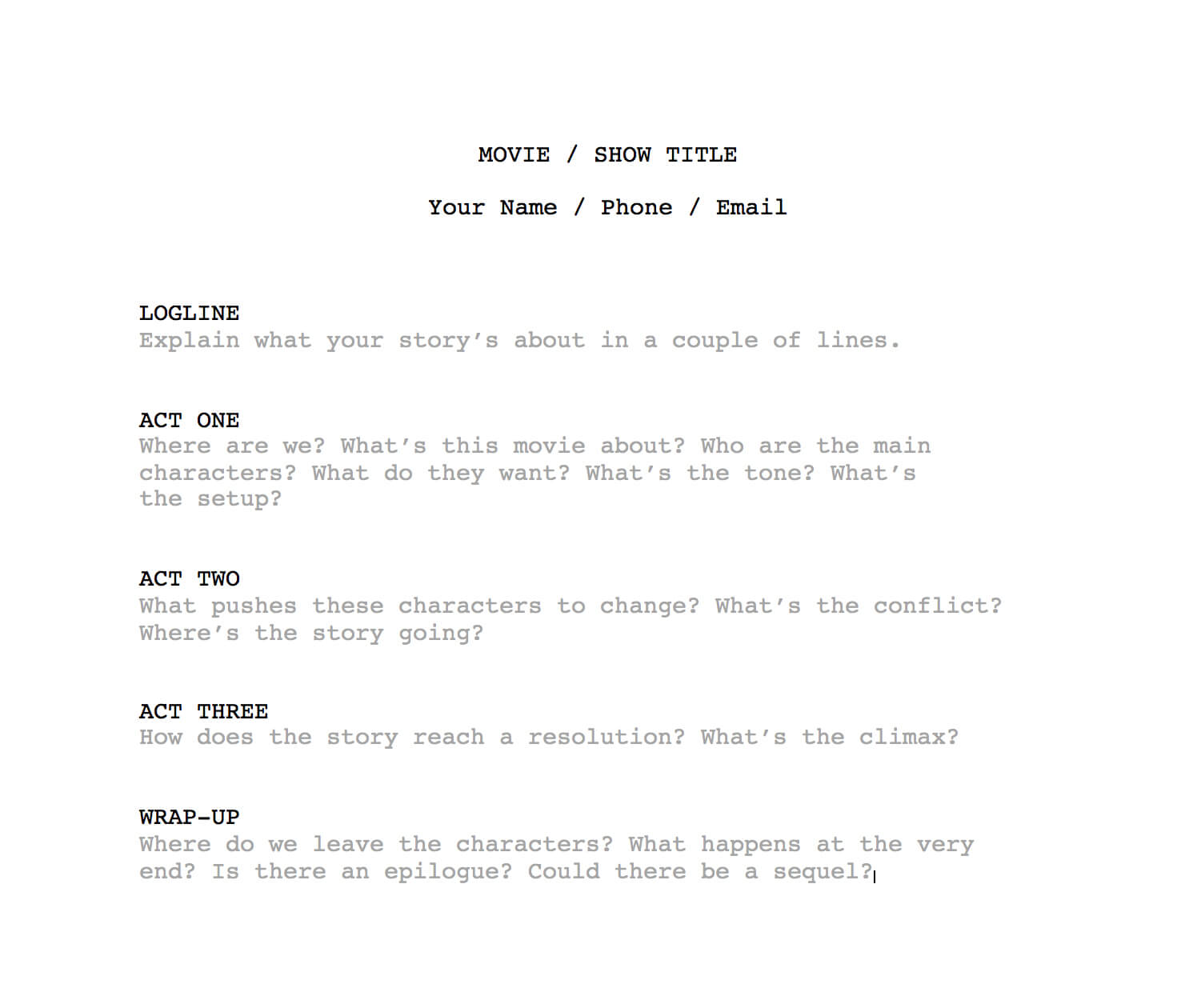 How To Write A Film Treatment | Boords Throughout Shooting Script Template Word
