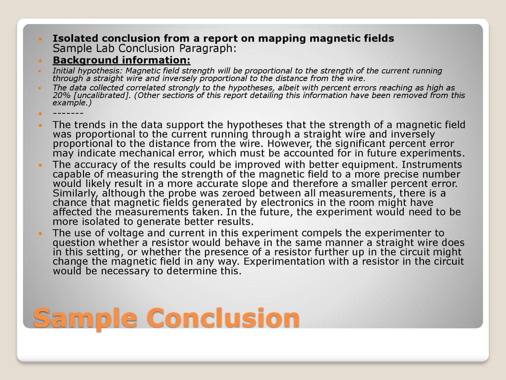 How To Write A Good Lab Report – Ppt Download With Lab Report Conclusion Template