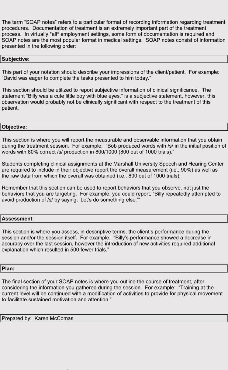 How To Write A Soap Note (With Soap Note Examples) Within Speech And Language Report Template