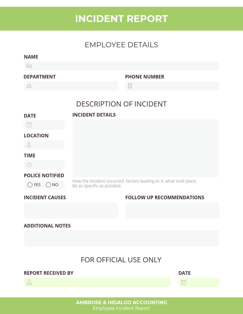 How To Write An Effective Incident Report [Examples + Regarding Serious Incident Report Template