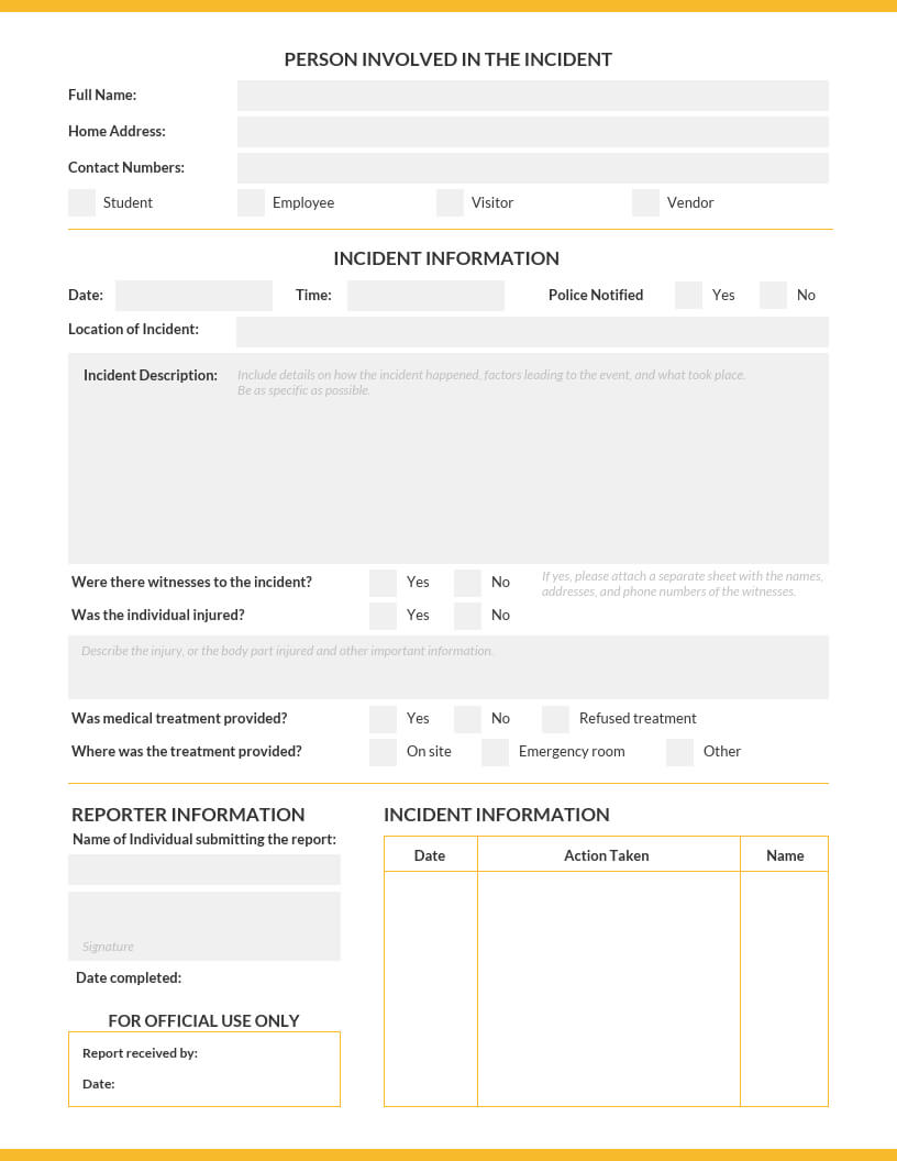 How To Write An Effective Incident Report [Examples + With Regard To Incident Report Form Template Doc