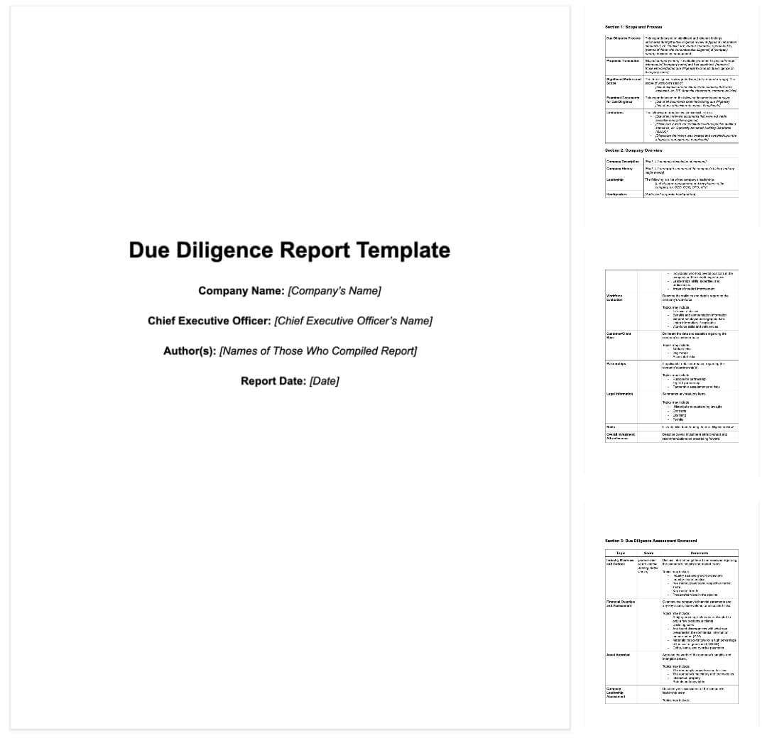 How To Write Due Diligence Report For M&a [+ Sample] With Vendor Due Diligence Report Template