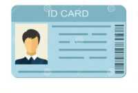 Id Card On White Background. Business Identification Icon intended for Personal Identification Card Template