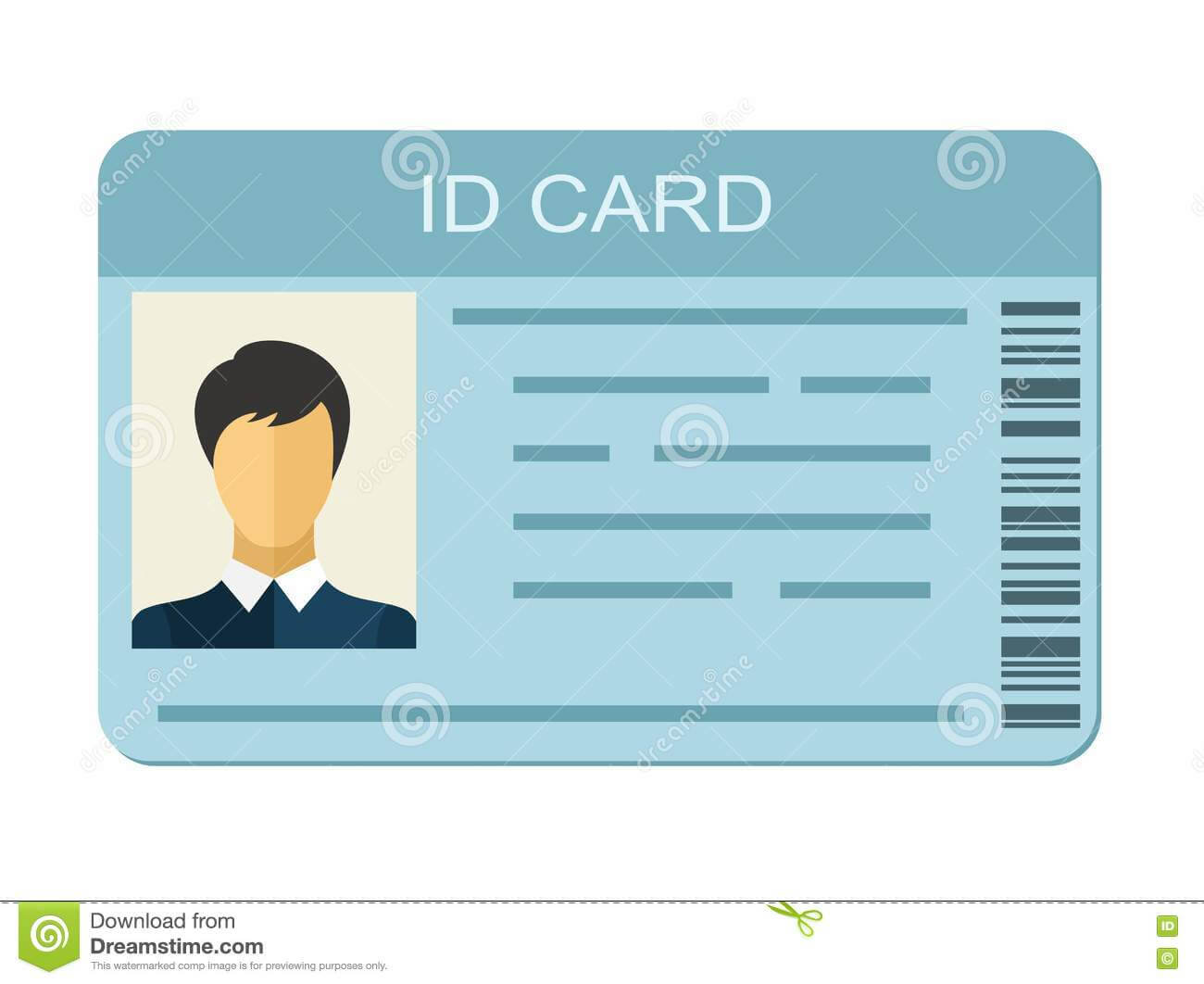 Id Card On White Background. Business Identification Icon Intended For Personal Identification Card Template
