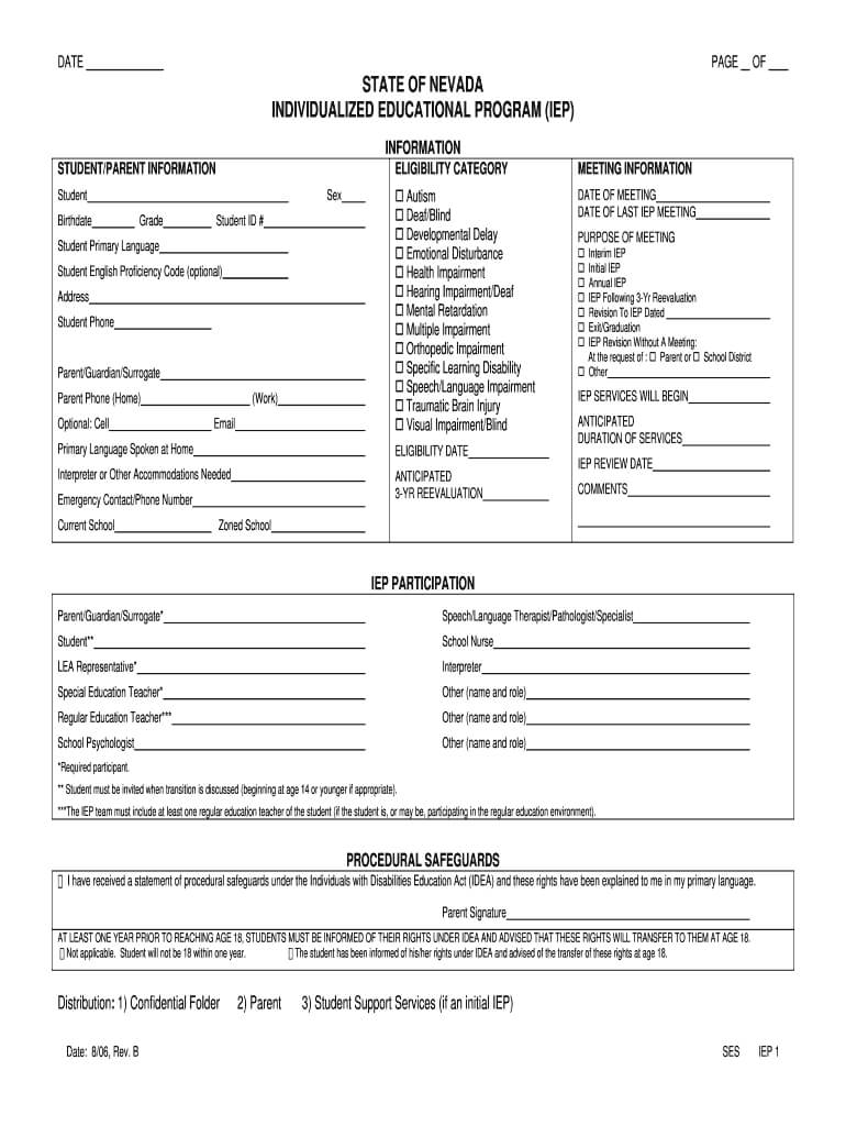 Iep Forms – Fill Online, Printable, Fillable, Blank | Pdffiller Throughout Blank Iep Template