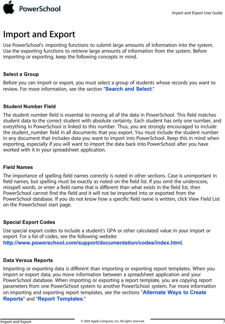Import And Export User Guide Powerschool Student Information In Powerschool Reports Templates