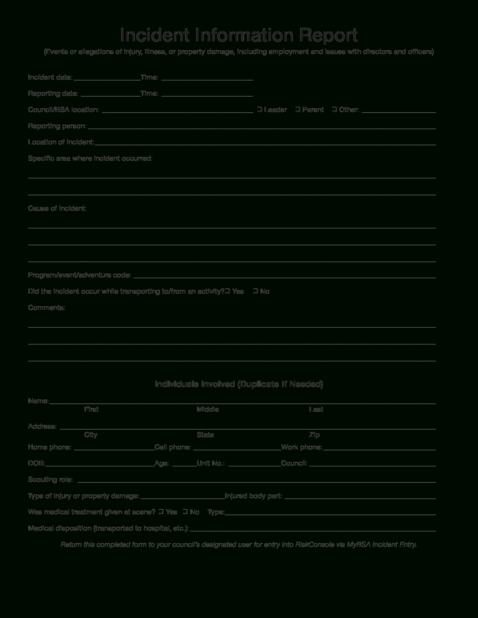 Incident Information Report | Templates At Throughout Template For Information Report