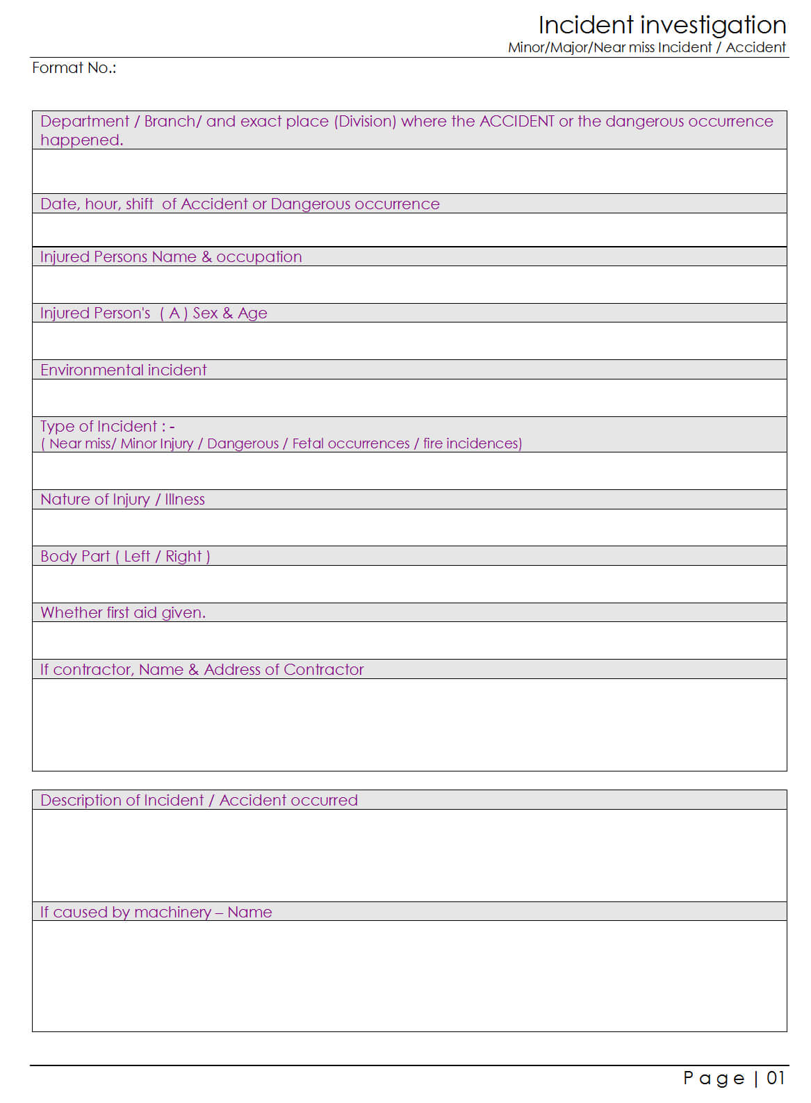 Incident Investigation – For It Major Incident Report Template