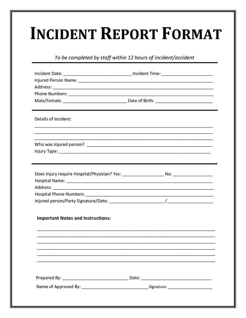 Incident Report Investigation Template – Yatay Within Workplace Investigation Report Template