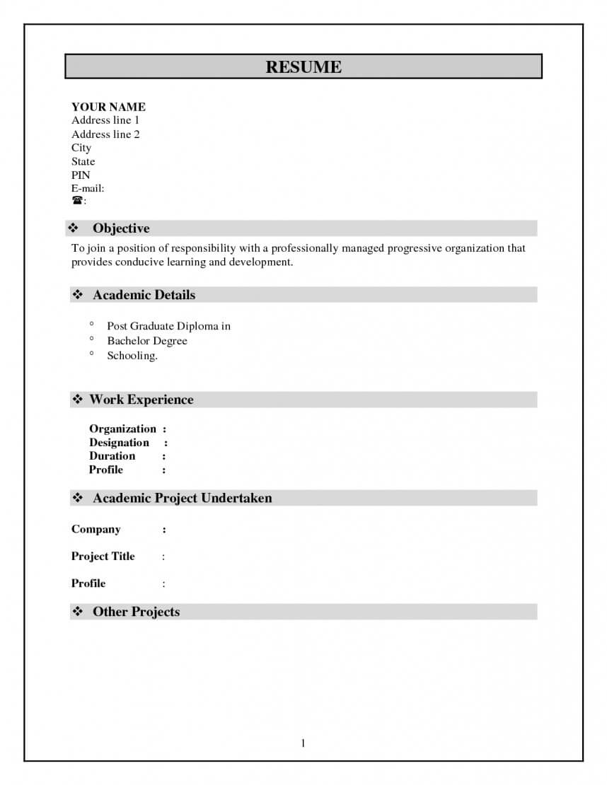 Incredible Free Basic Resume Templates Download Template Pertaining To Free Basic Resume Templates Microsoft Word