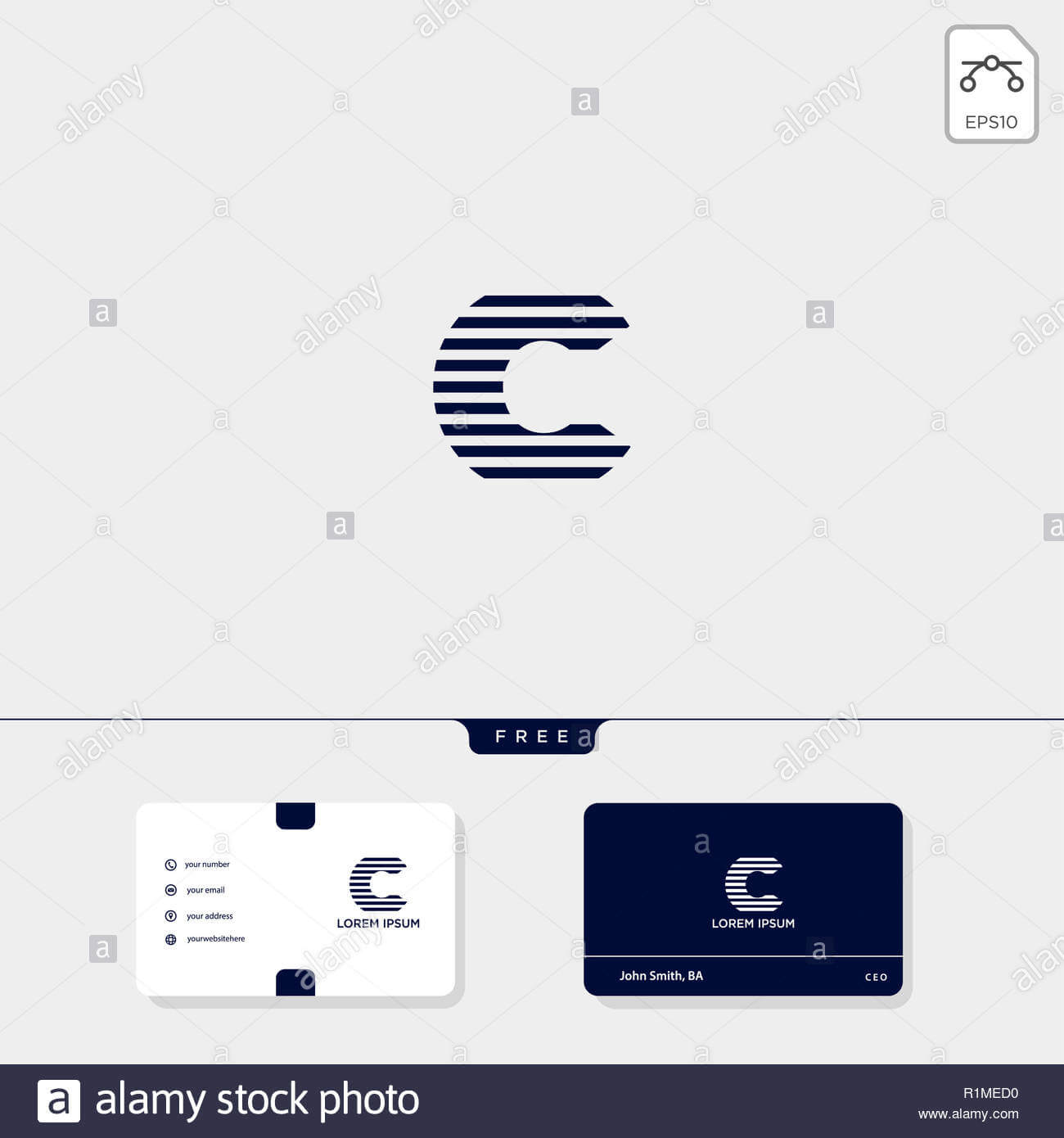 Initial C, Cc Creative Logo Template And Business Card Inside Med Cards Template