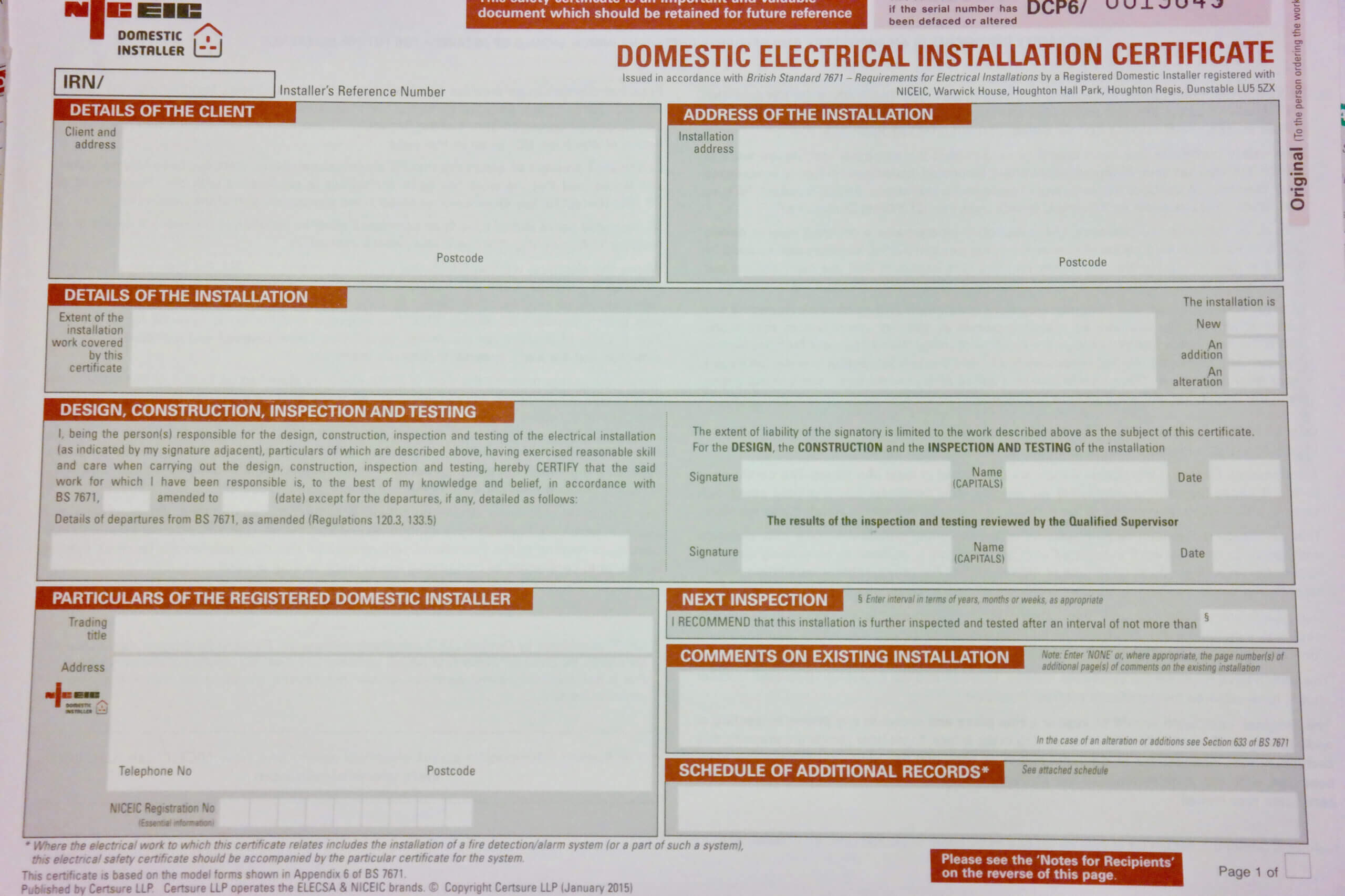 Inspections, Certification & Testing – Auber Electrical With Electrical Minor Works Certificate Template