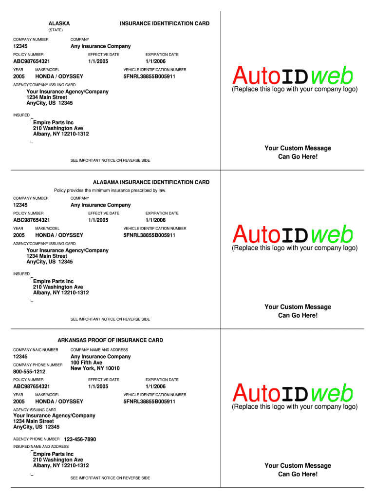 Insurance Card Template - Fill Online, Printable, Fillable Intended For Fake Car Insurance Card Template