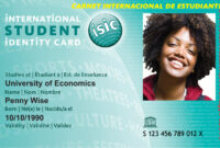 International Student Card inside Isic Card Template